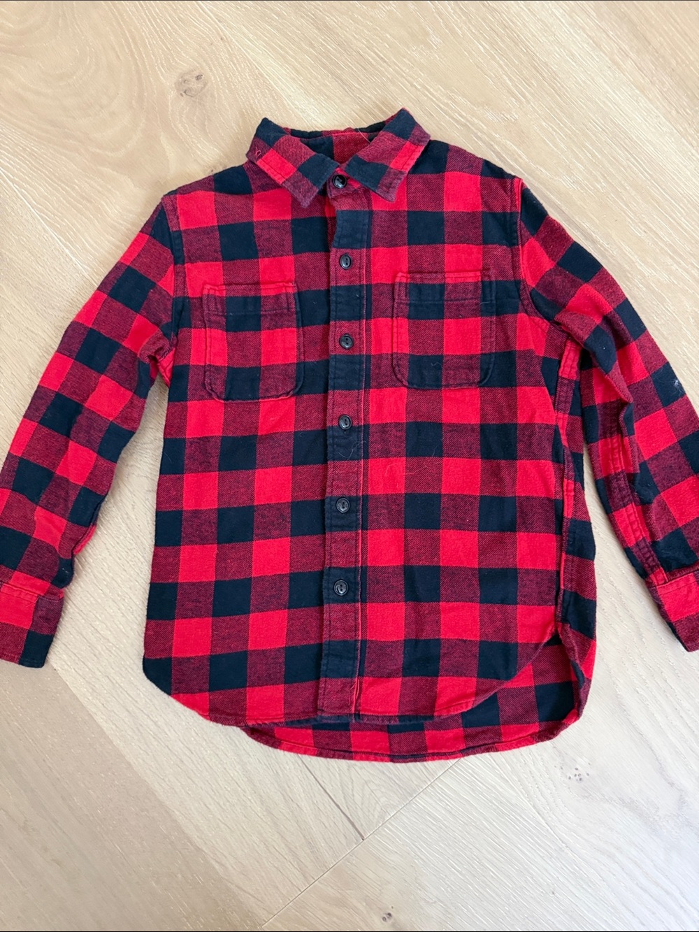 GAP Red and Black Plaid Button-Down Shirt